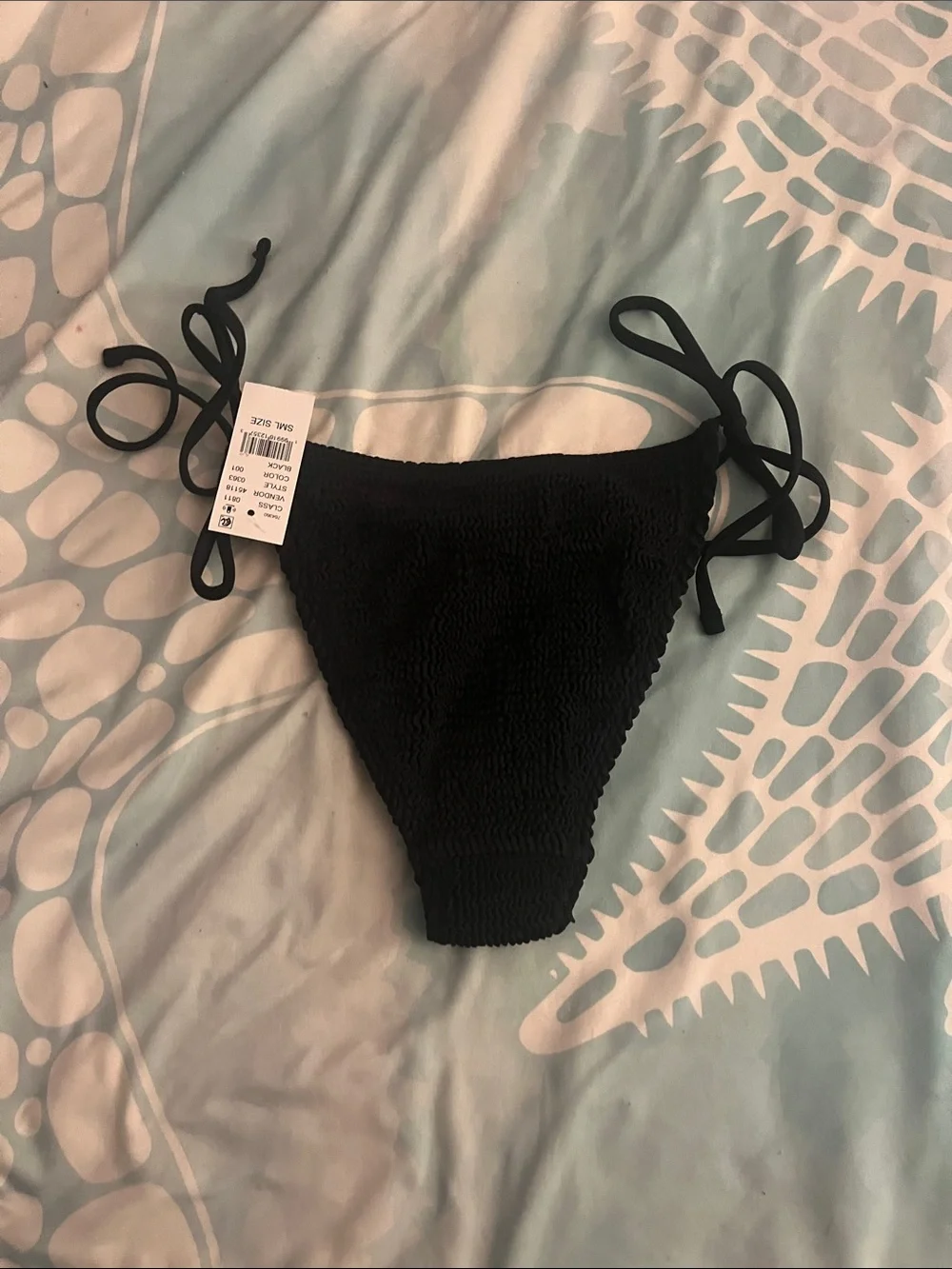 PacSun Black Textured Tie-Side Triangle Bikini